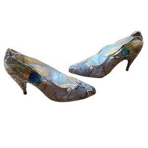 El Vaquero Peacock Feather Heels